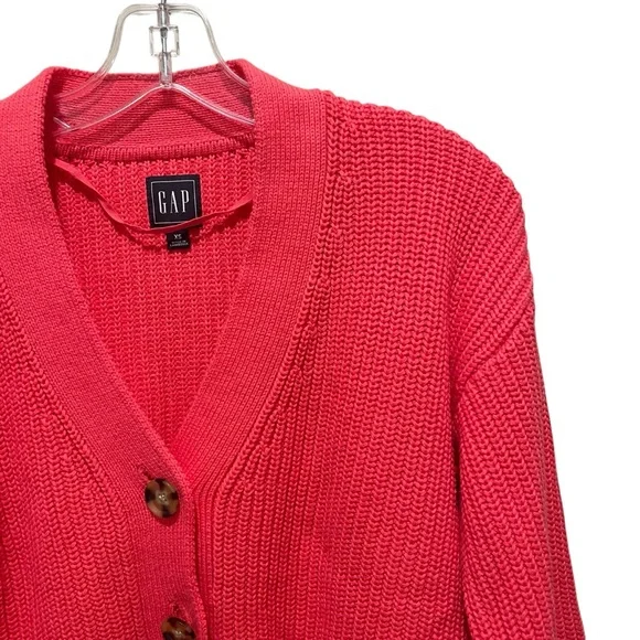 Gap Button Front Cardigan Sweater V Neck Rose Bush Pink Women’s Size XS - Picture 5 of 10